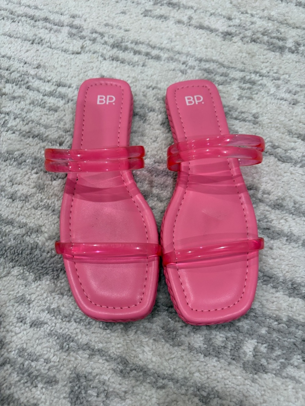 bp Pink Double-Strap Slide Sandals